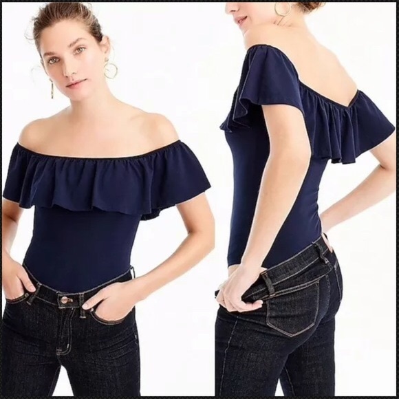 J. Crew Tops - Jcrew navy bodysuit size L NWT.
